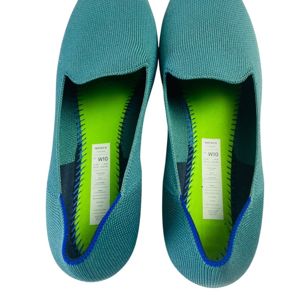 ROTHY'S  The almond Loafer Slip On Washable Ballet Flats in Blue Sage Size 10 - Picture 11 of 14